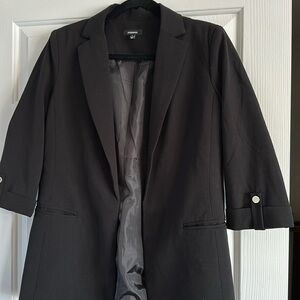 Black Cropped Sleeve Blazer